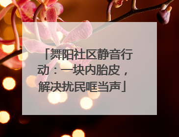 舞阳社区静音行动：一块内胎皮，解决扰民哐当声